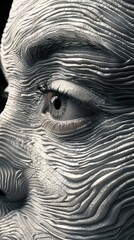 Close-Up Portrait of a Human Eye with Abstract Texture