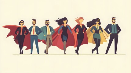A Group of Business Professionals Dressed as Superheroes
