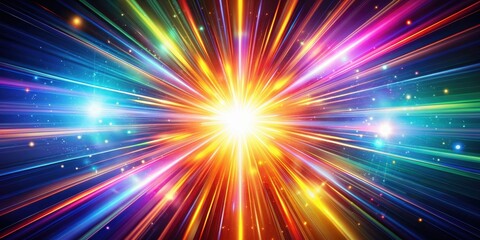 Explosion of vibrant light bursting in all directions, light, explosion, vibrant, energy, burst, illuminate, radiant, flare