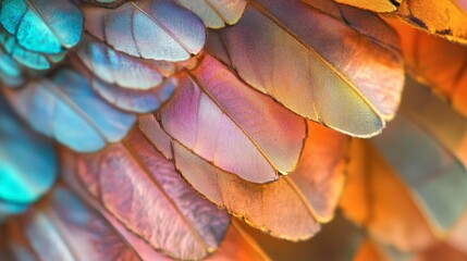 Obraz premium Colorful Bird Feather Texture Close-Up