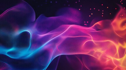 Obraz premium Vector halftone smoke effect. Vibrant abstract background. Retro 80's style colors and textures.