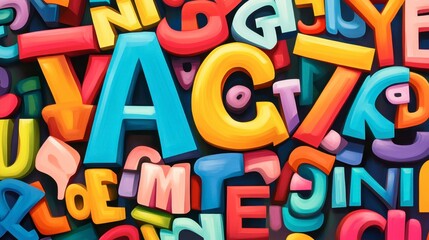 Colorful Letters on Dark Background for Creative Use
