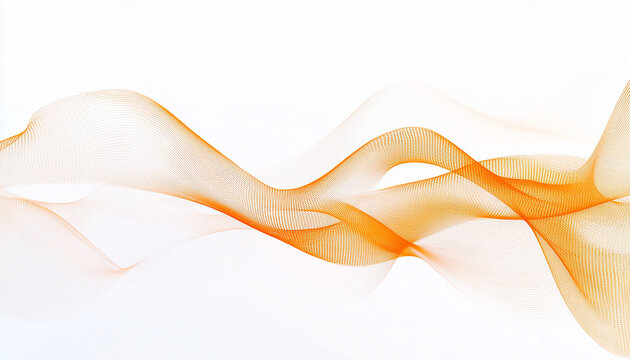 Abstract orange wave lines on white background.