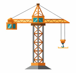 realistic Tower crane on a white  background