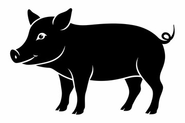 

Pig Animal Logo Black Silhouette Vector, Pig Silhouette, Pig graphic icon
