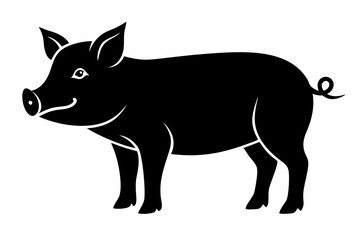 

Pig Animal Logo Black Silhouette Vector, Pig Silhouette, Pig graphic icon
