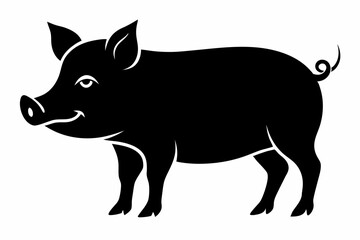 

Pig Animal Logo Black Silhouette Vector, Pig Silhouette, Pig graphic icon
