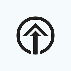 Upward arrow sign, Arrow Business logo for marketing company