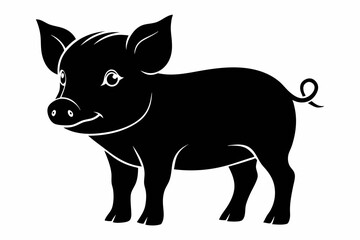 

Pig Animal Logo Black Silhouette Vector, Pig Silhouette, Pig graphic icon
