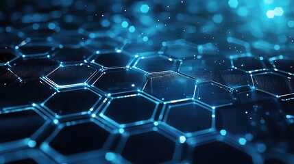 Obraz premium Abstract Blue Hexagonal Fantasy Background