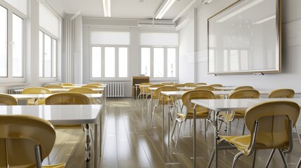 school room with chairs and table