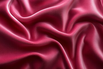 Close-up of smooth, pink, silky fabric with soft, flowing drapes.