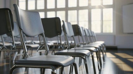 school room with chairs and table