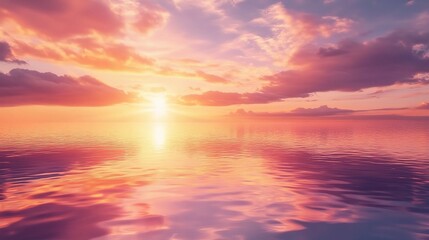 Fototapeta premium Serene Sunset Over Calm Ocean Waters