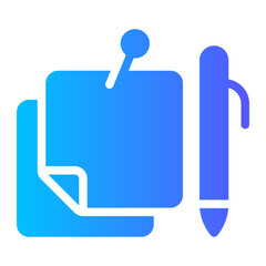 Obraz premium sticky notes gradient icon