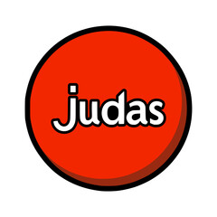 judas red circle sticker fashion vector illustration template design