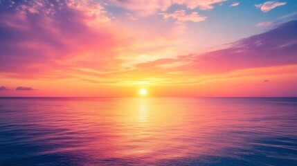 Obraz premium Beautiful Sunset Over Calm Ocean Waters