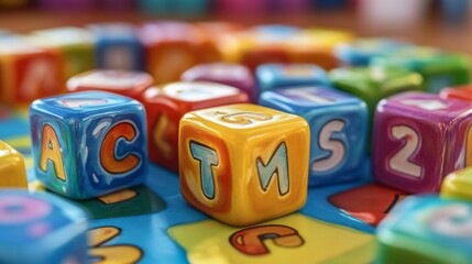 Colorful Alphabet Blocks for Early Learning Playtime