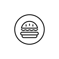 Burger icon Thin vector set