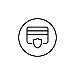 Credit card protection icon Thin vector set