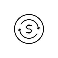Currency exchange icon Thin vector set