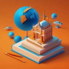 earth globe on a book