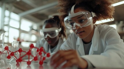 Innovative scientific research: scientists utilizing vr technology in laboratory