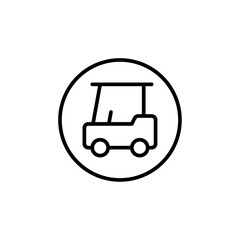 Golf cart icon Thin vector set