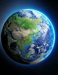 Fototapeta premium 地球の縦型イラスト