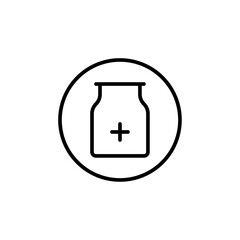 Medicine bottle icon Thin vector set