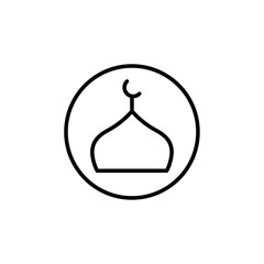 Mosque icon Thin vector set