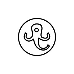 Octopus icon Thin vector set