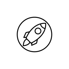 Rocket icon Thin vector set