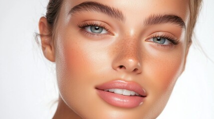 Radiant beauty portrait for spring-themed skincare advertising