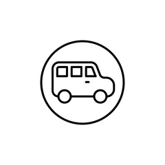 Suv car icon Thin vector set