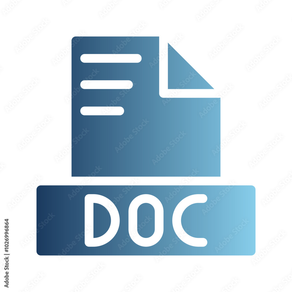 Poster Doc document text file icons, modern style with color gradation effect. Can be used for websites, UI and mobile apps.