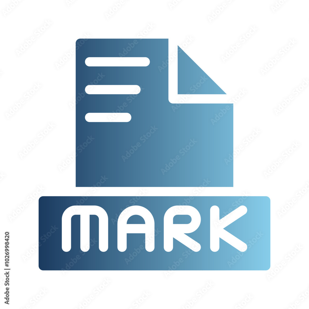 Fototapete Markdown document file text icons, with gradients for a fresh interface. Can be used for websites, UI and mobile apps.