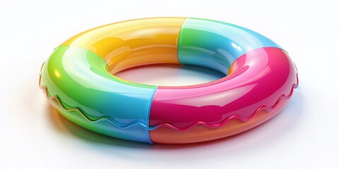 Obraz premium Realistic 3D Swim Ring for Summer Fun - Isolated Circle for Vacation Themes