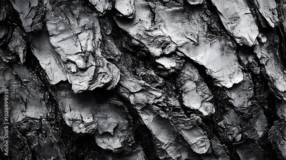 Poster a close-up of the intricate bark texture of an old tree, highlighting the patterns and grooves