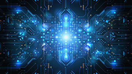 Obraz premium Futuristic digital background with blue tones