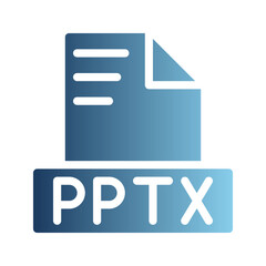 Pptx document file text icons, with soft and minimalist gradient filling. Can be used for websites, UI and mobile apps.