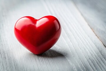 Fototapeta premium Red Heart Symbolizing Love and Affection on a Crisp White Background