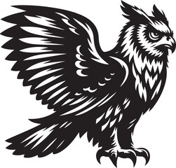 Eagle owl isolated vector illustration on white background
