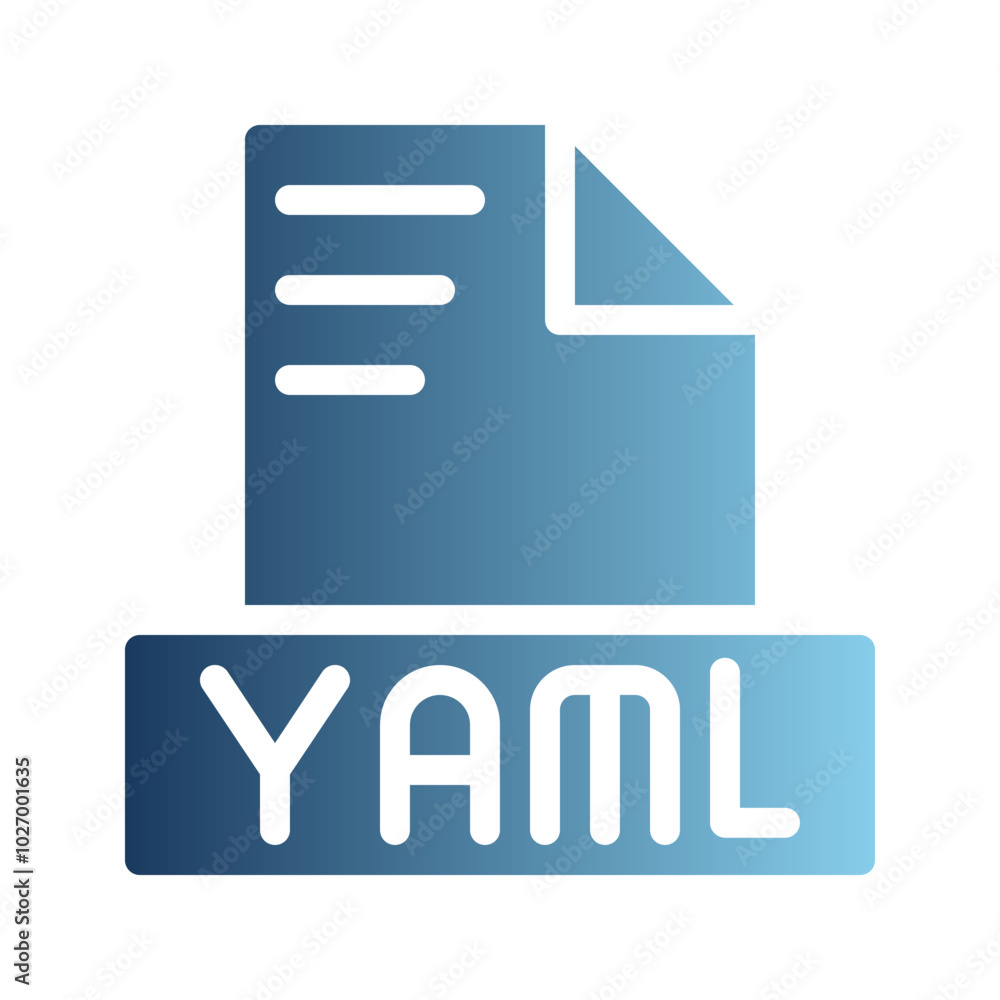 Aufkleber yaml document file text icons, with stylish gradient fill. can be used for websites, ui and mobile a