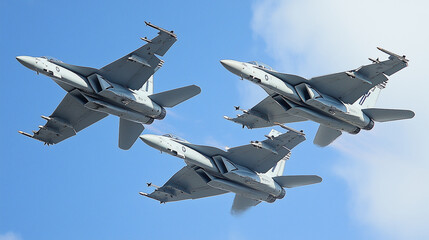 naval air show at San Diego Fleet Week, fighter jets perform acrobatic maneuvers above the blue sky, spectators below look up in awe, Ai generated images