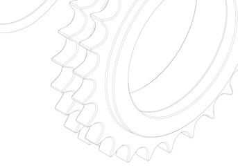 Gear on a white background. Mechanical engineering.