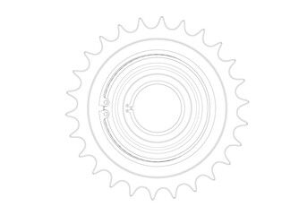 Gear on a white background. Mechanical engineering.