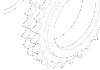 Gear on a white background. Mechanical engineering.