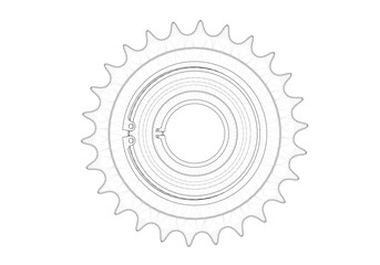 Gear on a white background. Mechanical engineering.