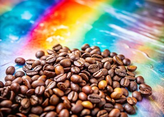 Obraz premium Roasted Coffee Beans on Bright Background - Perfect for Coffee Lovers and Businesses